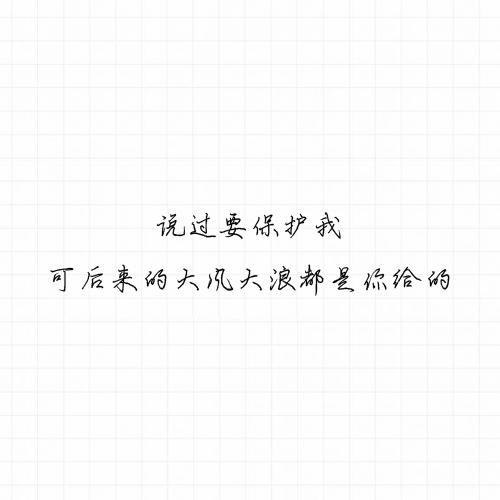 你曾说过要保护我，可后来的大风大浪都是你给的