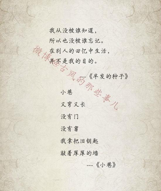 顾城一个人，必须有太阳