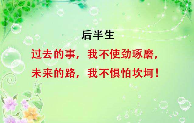 后半生：咋开心我就咋活，咋顺心我就咋过（写得真好）