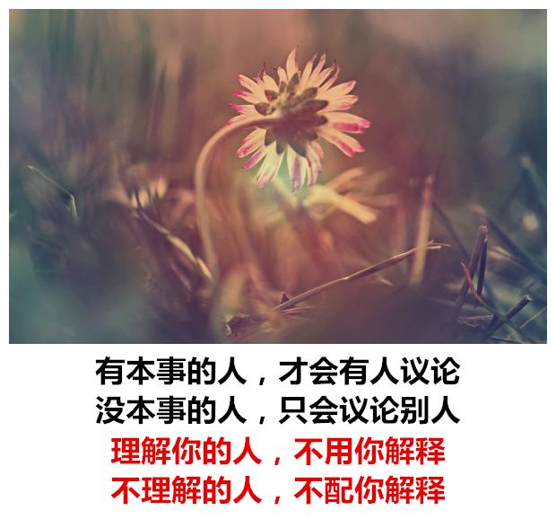 别人骂你，你别听；别人夸你，你别信