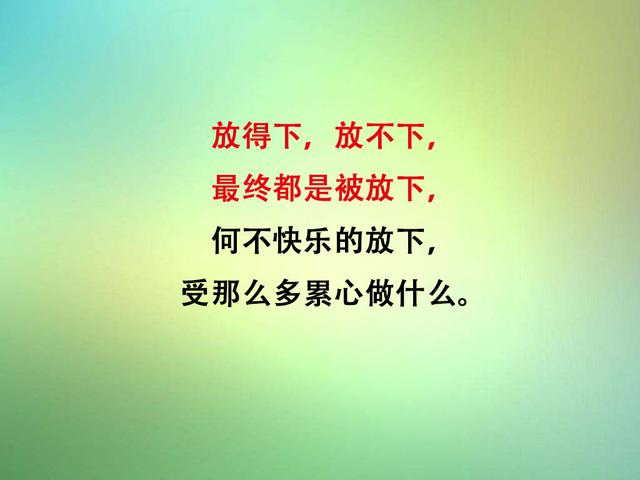 放得下，放不下，最终都是被放下（太精辟）