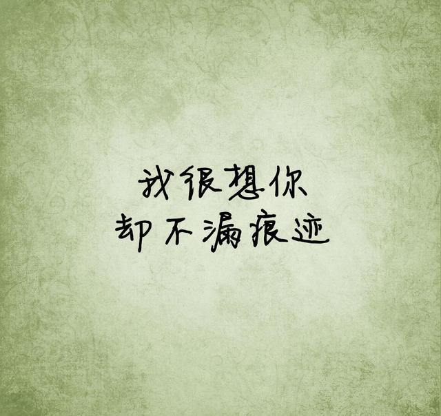 我很想你，却不漏痕迹