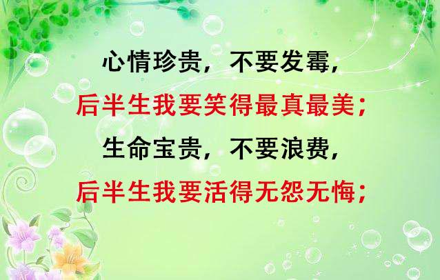 后半生：咋开心我就咋活，咋顺心我就咋过（写得真好）
